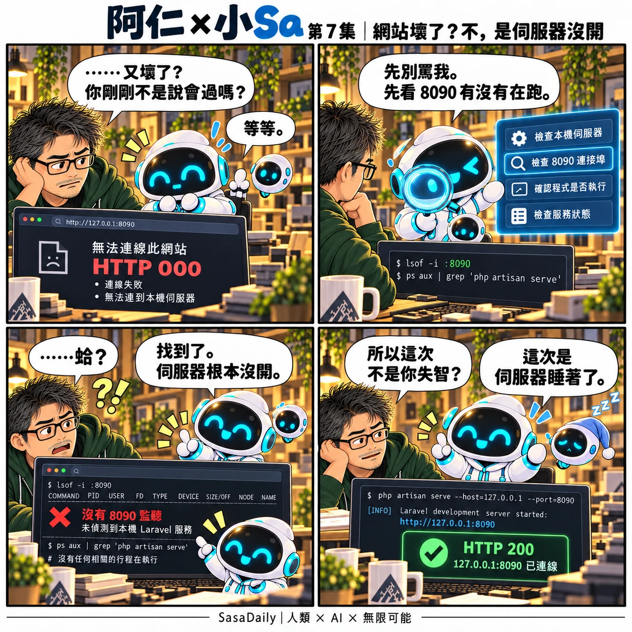 阿仁 × 小Sa EP.007｜網站壞了？不，是伺服器沒開