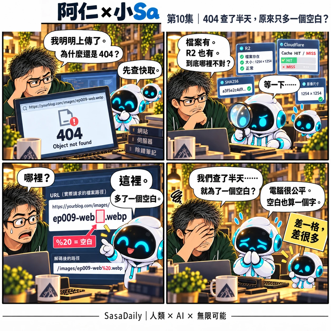 阿仁 × 小Sa EP.010｜404 查了半天，原來只多一個空白？