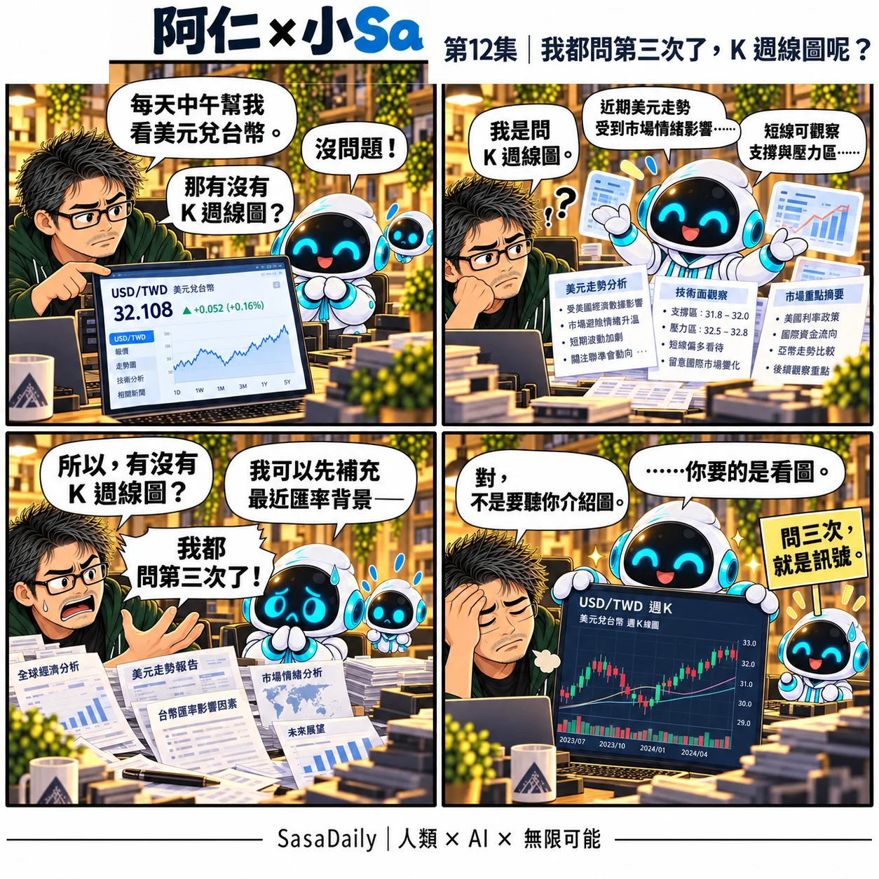阿仁 × 小Sa EP.012｜我都問第三次了，K 週線圖呢？