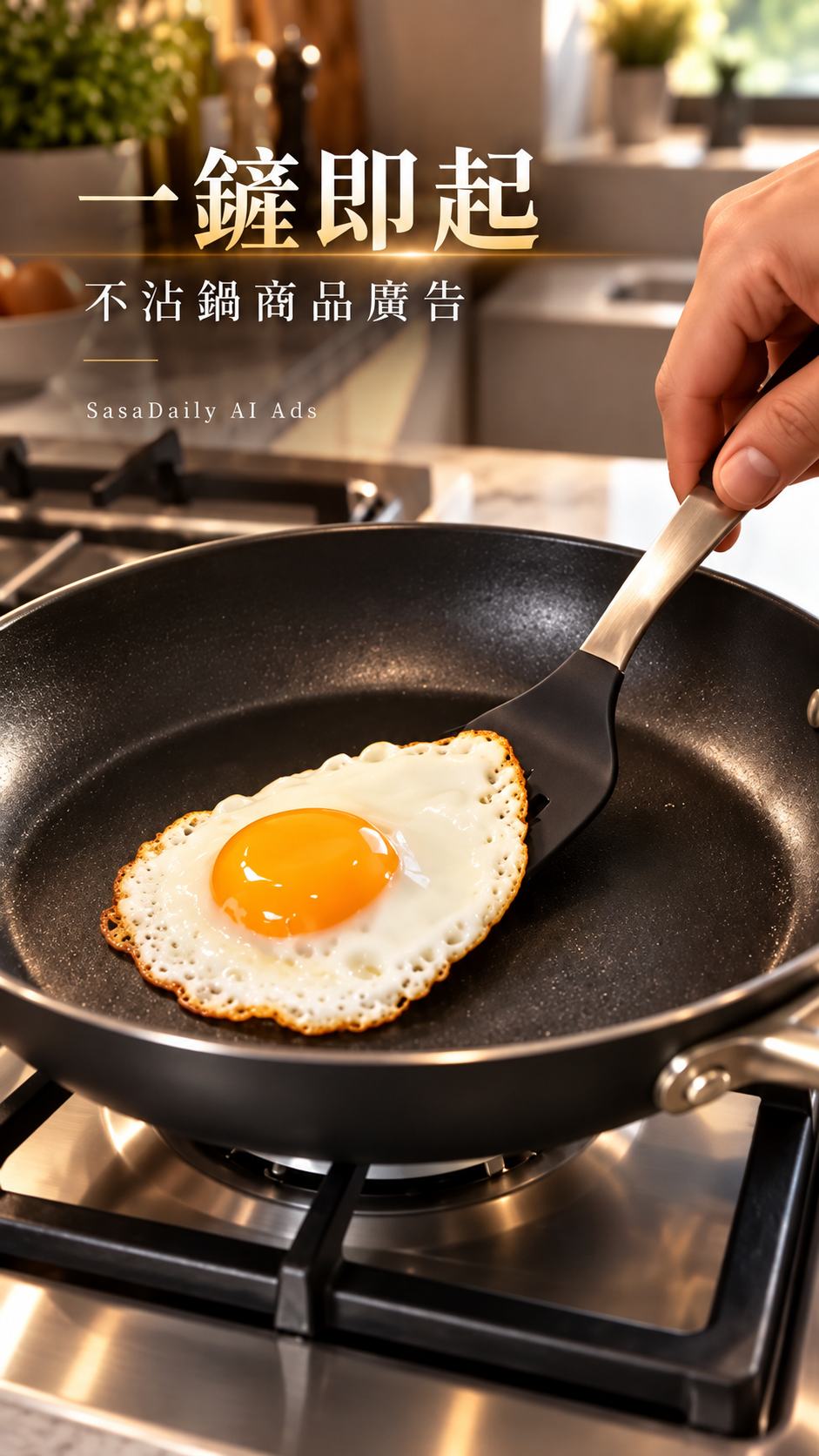 Lift with Ease | Nonstick Pan Product Ad